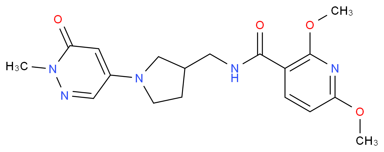 2,6-dimethoxy-N-{[1-(1-methyl-6-oxo-1,6-dihydro-4-pyridazinyl)-3-pyrrolidinyl]methyl}nicotinamide_分子结构_CAS_)