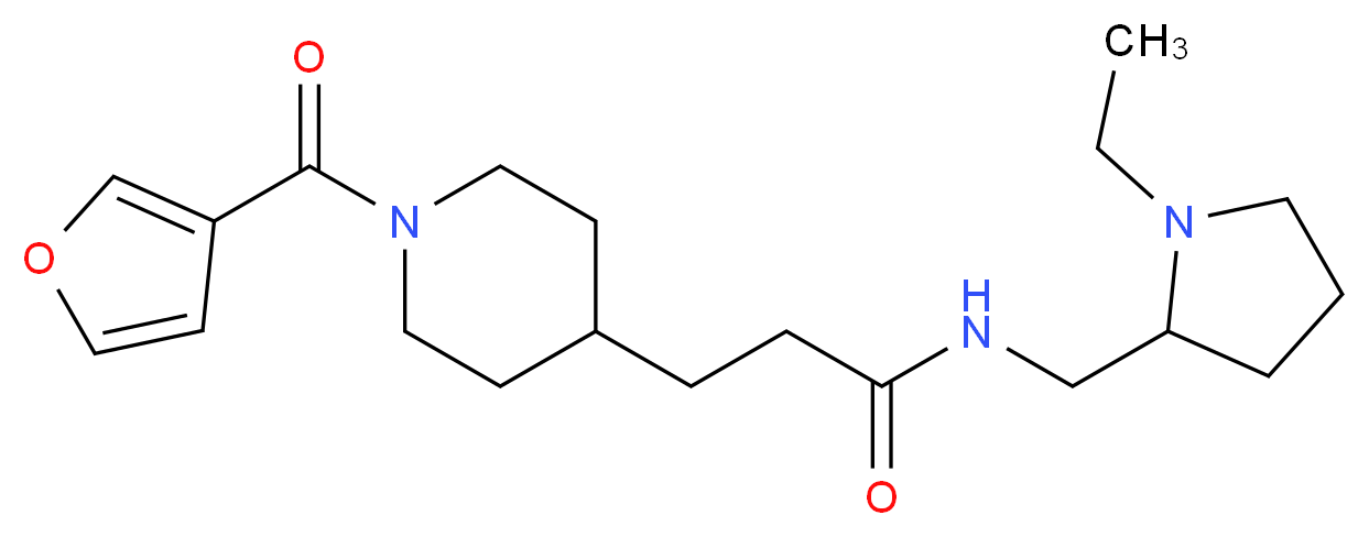 N-[(1-ethyl-2-pyrrolidinyl)methyl]-3-[1-(3-furoyl)-4-piperidinyl]propanamide_分子结构_CAS_)