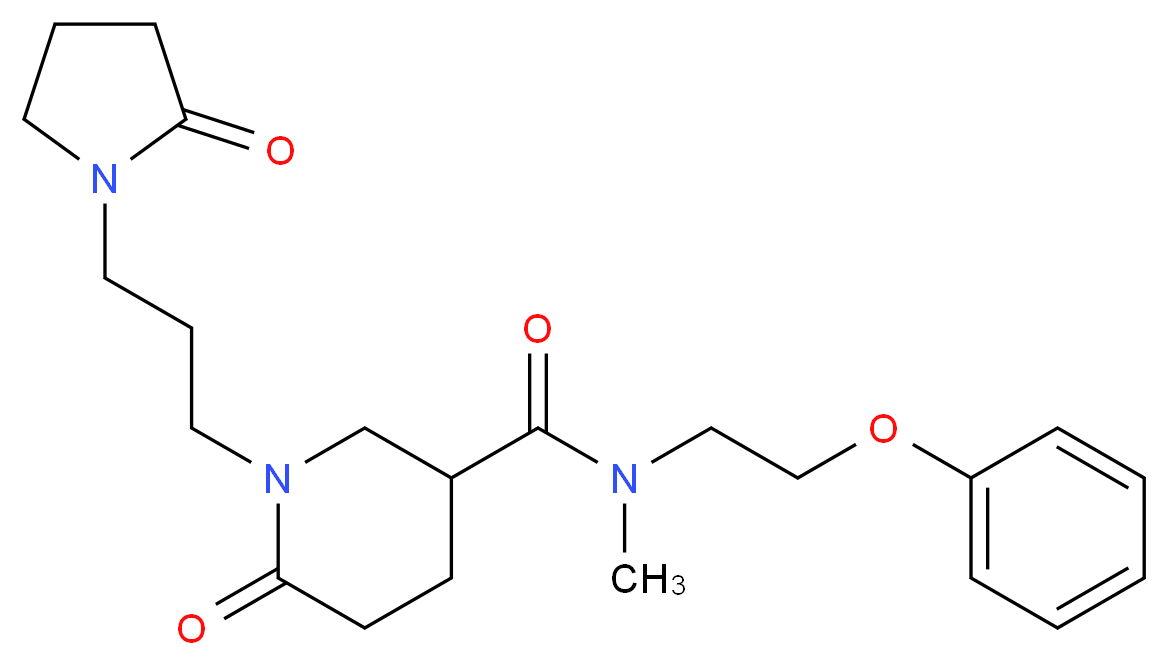 N-methyl-6-oxo-1-[3-(2-oxo-1-pyrrolidinyl)propyl]-N-(2-phenoxyethyl)-3-piperidinecarboxamide_分子结构_CAS_)