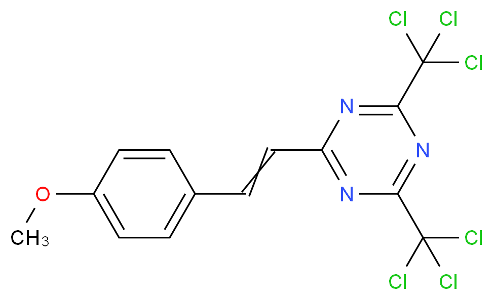 2,4-双(三氯甲基)-6-对甲氧基苯乙烯基-S-三嗪_分子结构_CAS_42573-57-9)