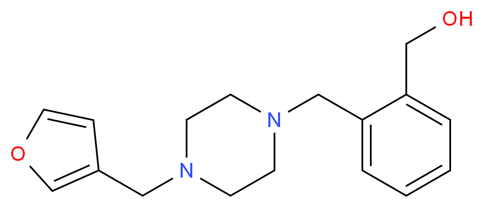 (2-{[4-(3-furylmethyl)piperazin-1-yl]methyl}phenyl)methanol_分子结构_CAS_)