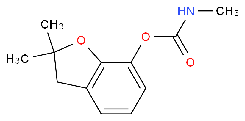 2,2-dimethyl-2,3-dihydro-1-benzofuran-7-yl N-methylcarbamate_分子结构_CAS_1563-66-2