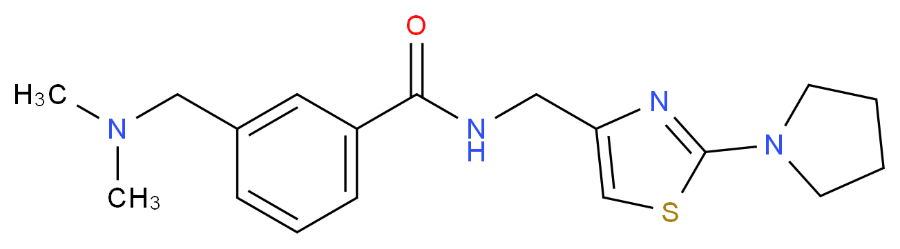 3-[(dimethylamino)methyl]-N-[(2-pyrrolidin-1-yl-1,3-thiazol-4-yl)methyl]benzamide_分子结构_CAS_)