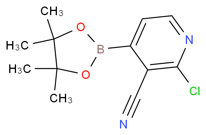 2-chloro-4-(tetramethyl-1,3,2-dioxaborolan-2-yl)pyridine-3-carbonitrile_分子结构_CAS_878194-94-6
