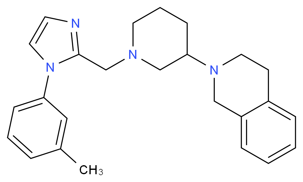 2-(1-{[1-(3-methylphenyl)-1H-imidazol-2-yl]methyl}-3-piperidinyl)-1,2,3,4-tetrahydroisoquinoline_分子结构_CAS_)