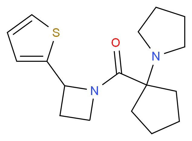 1-(1-{[2-(2-thienyl)azetidin-1-yl]carbonyl}cyclopentyl)pyrrolidine_分子结构_CAS_)