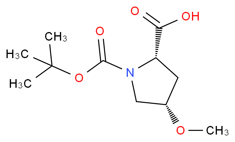 (2S,4S)-1-[(tert-butoxy)carbonyl]-4-methoxypyrrolidine-2-carboxylic acid_分子结构_CAS_83623-93-2
