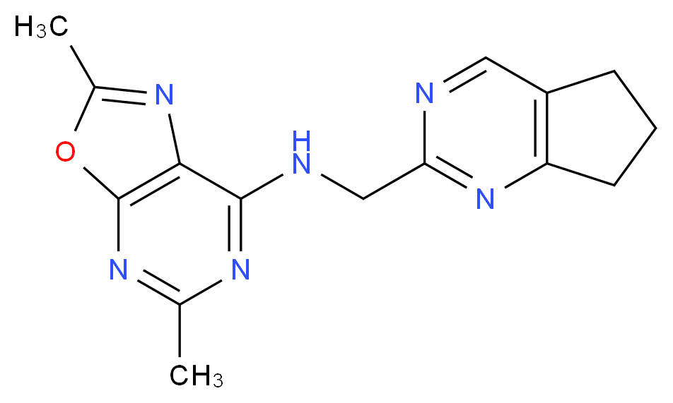 N-(6,7-dihydro-5H-cyclopenta[d]pyrimidin-2-ylmethyl)-2,5-dimethyl[1,3]oxazolo[5,4-d]pyrimidin-7-amine_分子结构_CAS_)