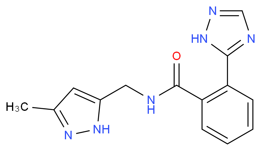 N-[(3-methyl-1H-pyrazol-5-yl)methyl]-2-(1H-1,2,4-triazol-5-yl)benzamide_分子结构_CAS_)
