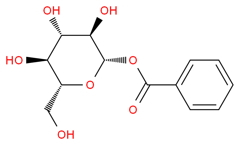 (2S,3R,4S,5S,6R)-3,4,5-trihydroxy-6-(hydroxymethyl)oxan-2-yl benzoate_分子结构_CAS_21056-52-0