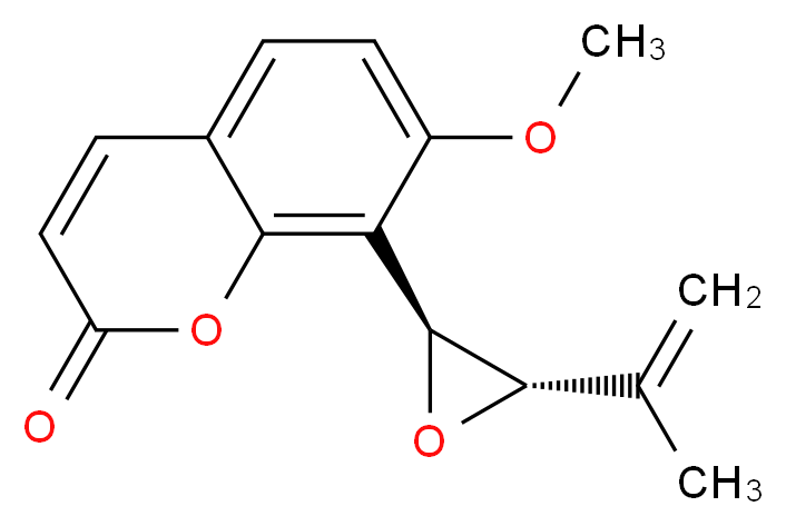 7-methoxy-8-[(2S,3S)-3-(prop-1-en-2-yl)oxiran-2-yl]-2H-chromen-2-one_分子结构_CAS_6545-99-9