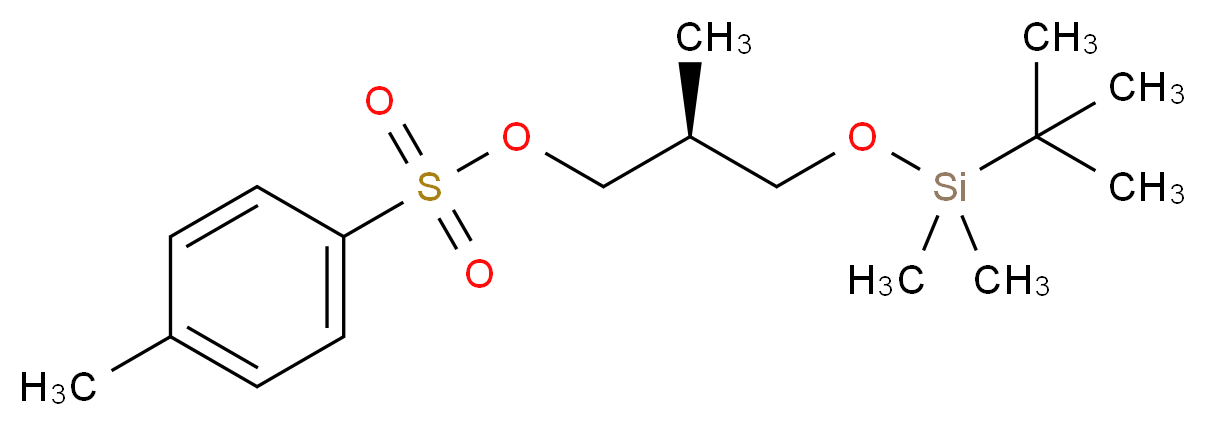 (2S)-3-[(tert-butyldimethylsilyl)oxy]-2-methylpropyl 4-methylbenzene-1-sulfonate_分子结构_CAS_222539-29-9