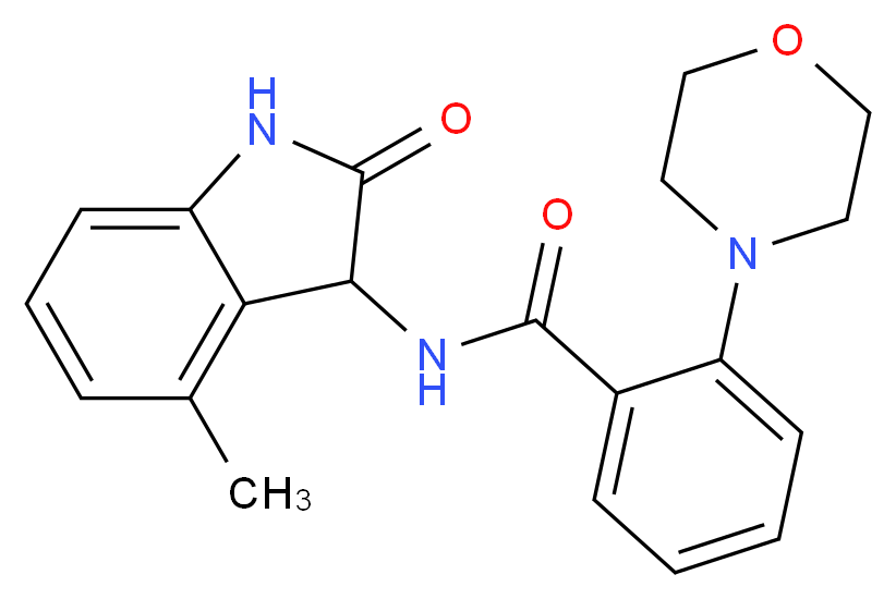 N-(4-methyl-2-oxo-2,3-dihydro-1H-indol-3-yl)-2-morpholin-4-ylbenzamide_分子结构_CAS_)