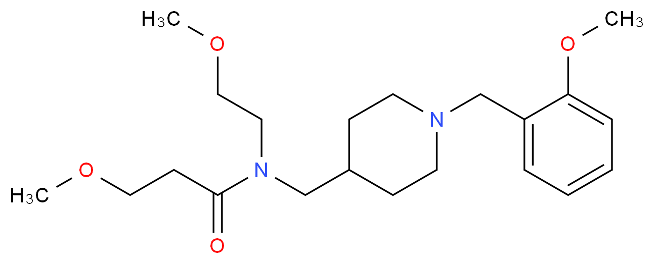 3-methoxy-N-{[1-(2-methoxybenzyl)-4-piperidinyl]methyl}-N-(2-methoxyethyl)propanamide_分子结构_CAS_)