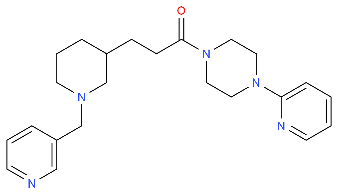1-(2-pyridinyl)-4-{3-[1-(3-pyridinylmethyl)-3-piperidinyl]propanoyl}piperazine_分子结构_CAS_)