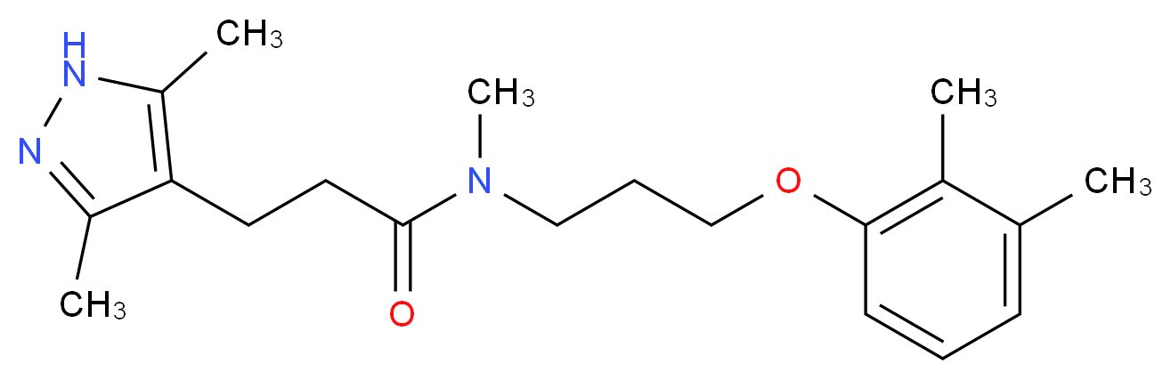 N-[3-(2,3-dimethylphenoxy)propyl]-3-(3,5-dimethyl-1H-pyrazol-4-yl)-N-methylpropanamide_分子结构_CAS_)