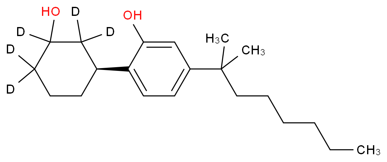 2-[(1S)-3-hydroxy(2,2,3,4,4-<sup>2</sup>H<sub>5</sub>)cyclohexyl]-5-(2-methyloctan-2-yl)phenol_分子结构_CAS_1330261-08-9