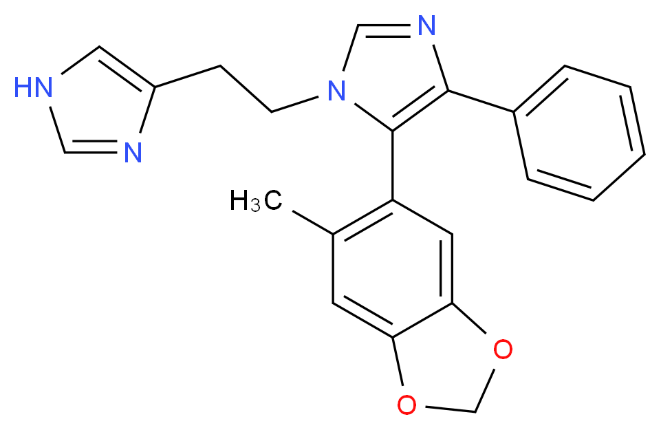 1-[2-(1H-imidazol-4-yl)ethyl]-5-(6-methyl-1,3-benzodioxol-5-yl)-4-phenyl-1H-imidazole_分子结构_CAS_)