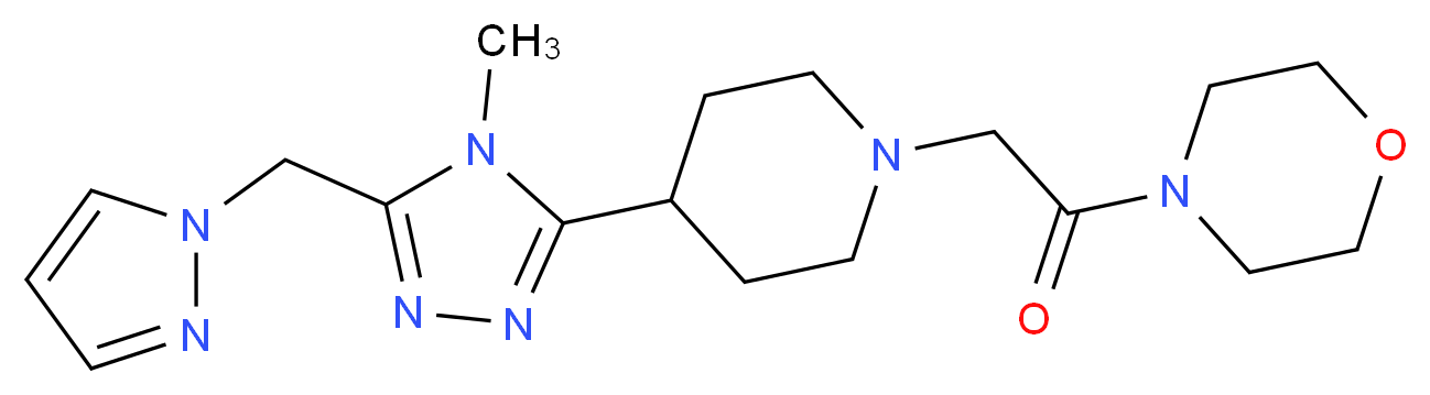 4-({4-[4-methyl-5-(1H-pyrazol-1-ylmethyl)-4H-1,2,4-triazol-3-yl]piperidin-1-yl}acetyl)morpholine_分子结构_CAS_)