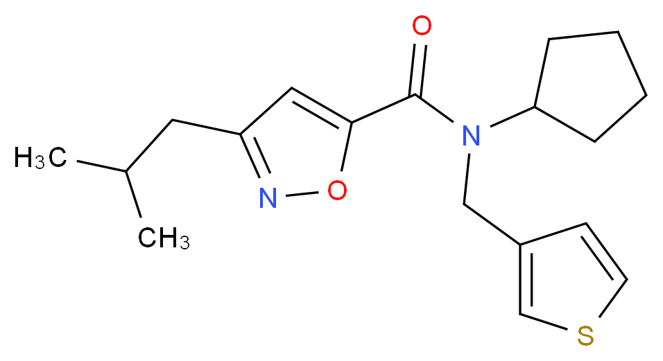 N-cyclopentyl-3-isobutyl-N-(3-thienylmethyl)-5-isoxazolecarboxamide_分子结构_CAS_)