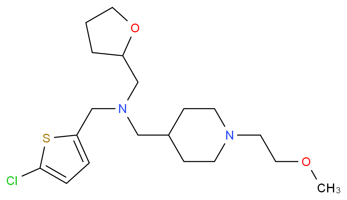 1-(5-chloro-2-thienyl)-N-{[1-(2-methoxyethyl)-4-piperidinyl]methyl}-N-(tetrahydro-2-furanylmethyl)methanamine_分子结构_CAS_)