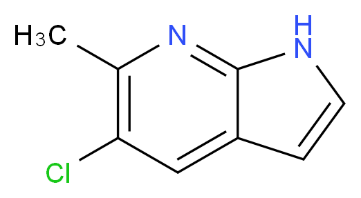 5-Chloro-6-methyl-1H-pyrrolo[2,3-b]pyridine_分子结构_CAS_1000340-18-0)