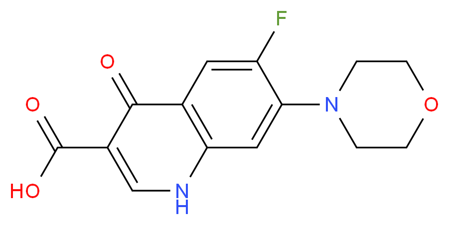 6-fluoro-7-(morpholin-4-yl)-4-oxo-1,4-dihydroquinoline-3-carboxylic acid_分子结构_CAS_420830-23-5