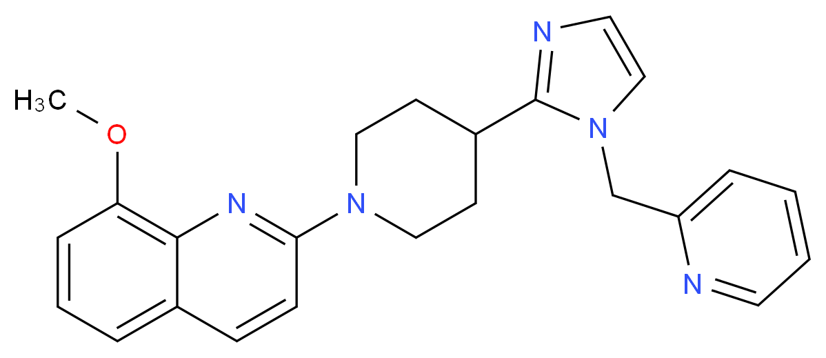 8-methoxy-2-{4-[1-(pyridin-2-ylmethyl)-1H-imidazol-2-yl]piperidin-1-yl}quinoline_分子结构_CAS_)