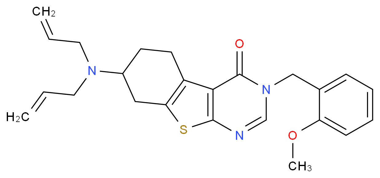 7-(diallylamino)-3-(2-methoxybenzyl)-5,6,7,8-tetrahydro[1]benzothieno[2,3-d]pyrimidin-4(3H)-one_分子结构_CAS_)