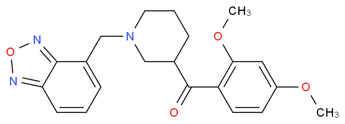 [1-(2,1,3-benzoxadiazol-4-ylmethyl)-3-piperidinyl](2,4-dimethoxyphenyl)methanone_分子结构_CAS_)