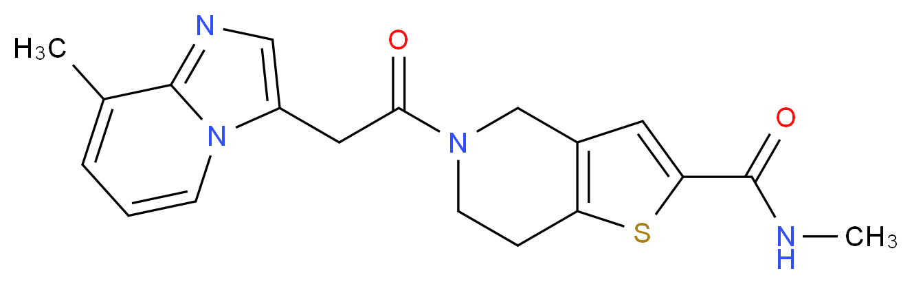 N-methyl-5-[(8-methylimidazo[1,2-a]pyridin-3-yl)acetyl]-4,5,6,7-tetrahydrothieno[3,2-c]pyridine-2-carboxamide_分子结构_CAS_)