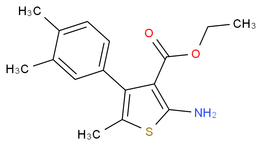 Ethyl 2-amino-4-(3,4-dimethylphenyl)-5-methylthiophene-3-carboxylate_分子结构_CAS_)