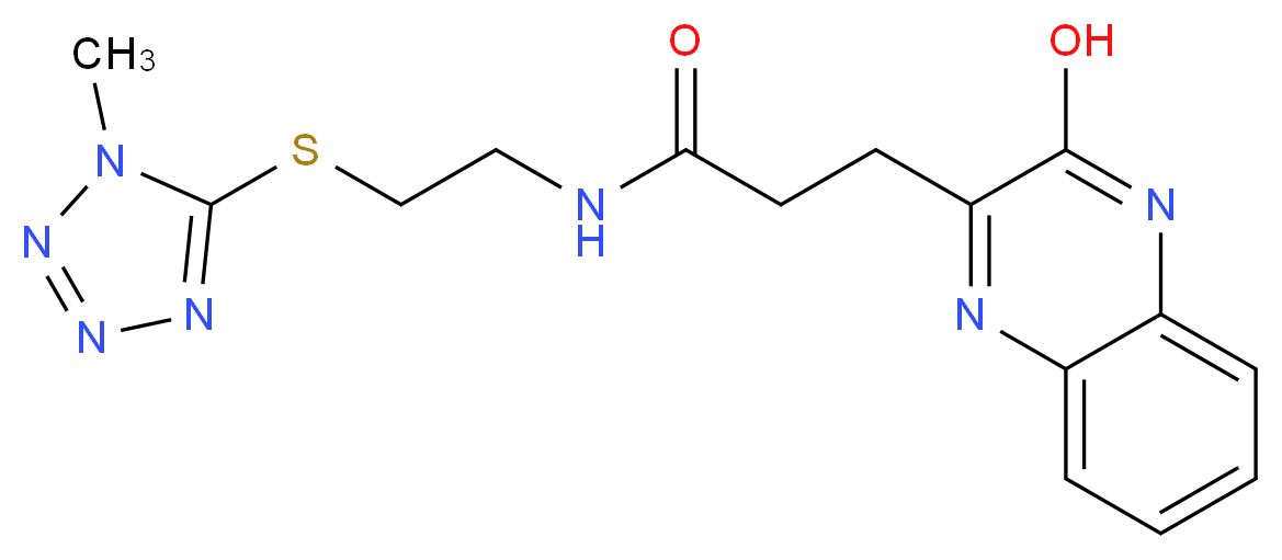 3-(3-hydroxy-2-quinoxalinyl)-N-{2-[(1-methyl-1H-tetrazol-5-yl)thio]ethyl}propanamide_分子结构_CAS_)