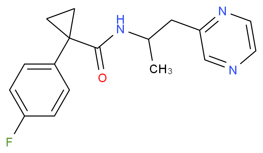 1-(4-fluorophenyl)-N-[1-methyl-2-(2-pyrazinyl)ethyl]cyclopropanecarboxamide_分子结构_CAS_)
