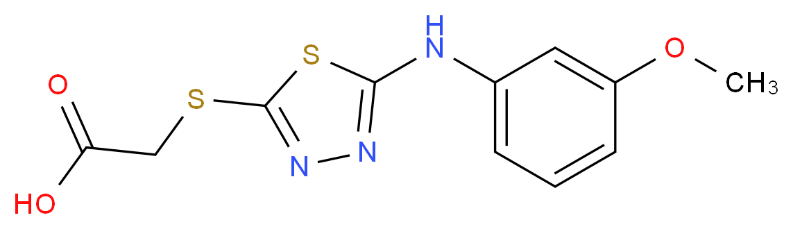 ({5-[(3-methoxyphenyl)amino]-1,3,4-thiadiazol-2-yl}thio)acetic acid_分子结构_CAS_68161-40-0)