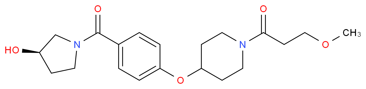 (3R)-1-(4-{[1-(3-methoxypropanoyl)piperidin-4-yl]oxy}benzoyl)pyrrolidin-3-ol_分子结构_CAS_)