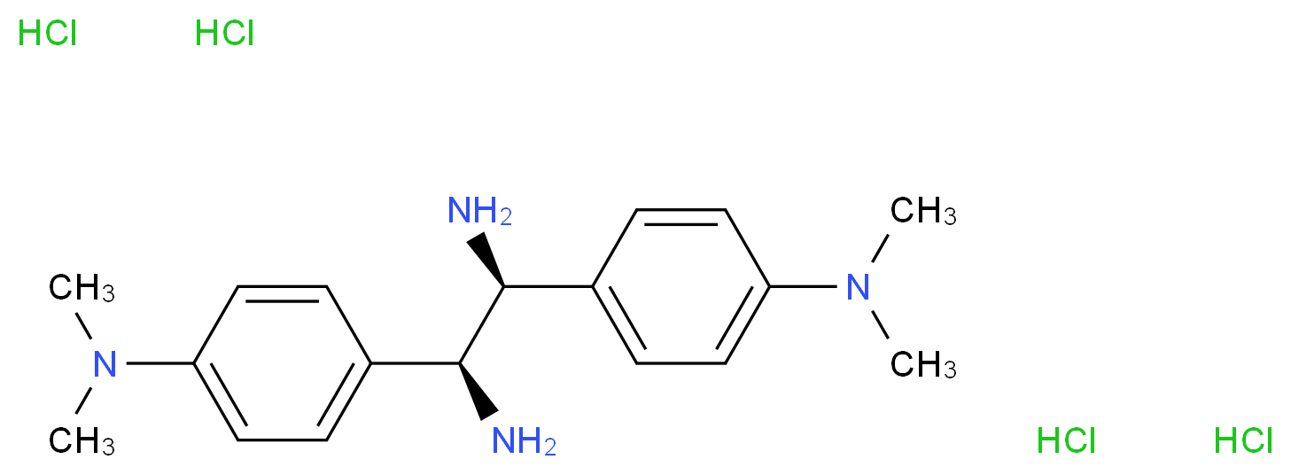 (1S,2S)-1,2-双(4-二甲氨基苯基)乙二胺四盐酸盐_分子结构_CAS_1052707-21-7)