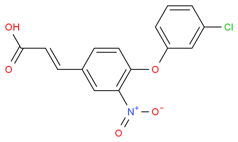 3-[4-(3-Chlorophenoxy)-3-nitrophenyl]acrylic acid_分子结构_CAS_)