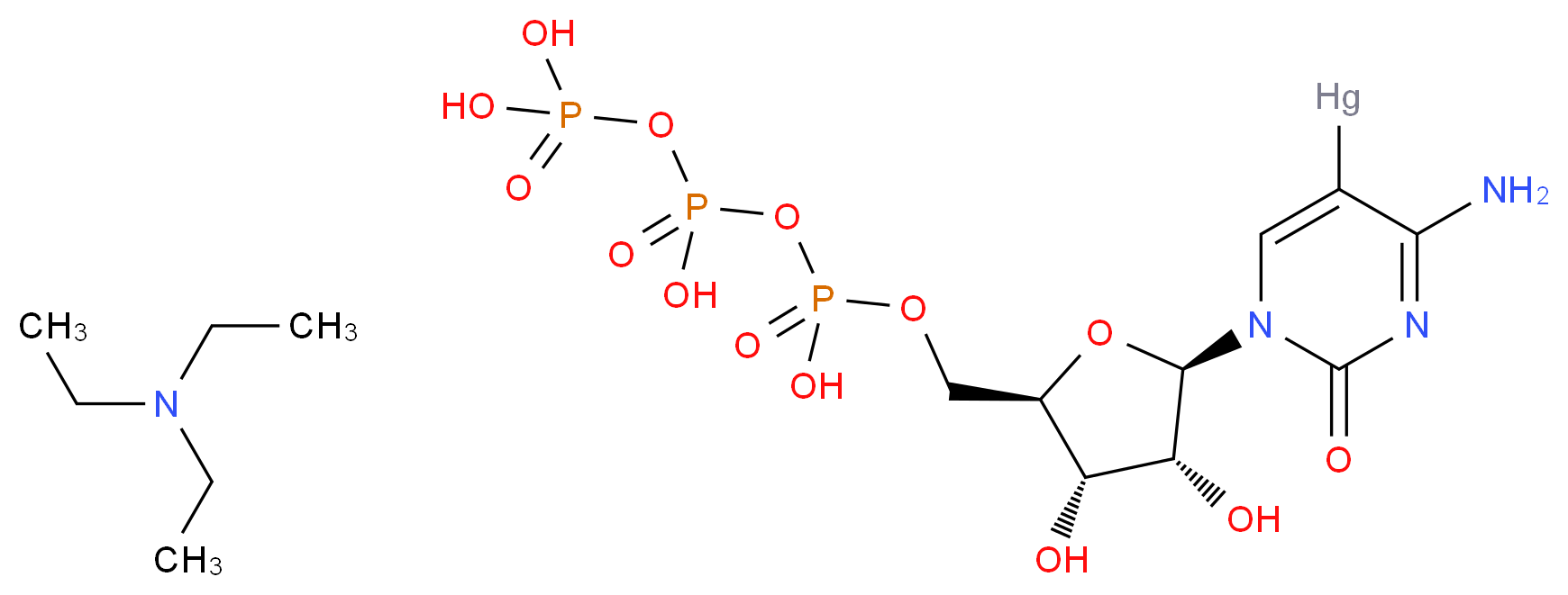 5-Mercuricytidine carbonate 5′-triphosphate triethylammonium salt_分子结构_CAS_100940-62-3)