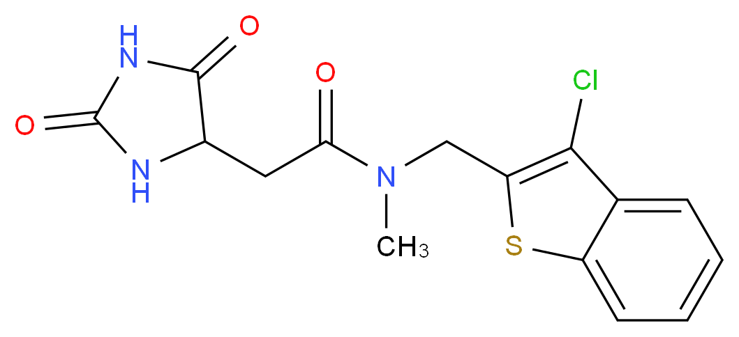 N-[(3-chloro-1-benzothien-2-yl)methyl]-2-(2,5-dioxoimidazolidin-4-yl)-N-methylacetamide_分子结构_CAS_)
