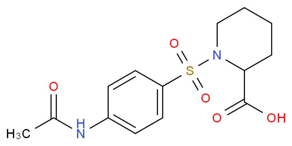 1-{[4-(Acetylamino)phenyl]sulfonyl}piperidine-2-carboxylic acid_分子结构_CAS_)