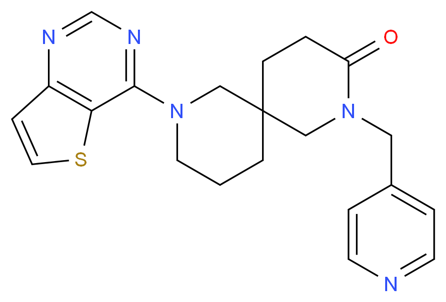 2-(pyridin-4-ylmethyl)-8-thieno[3,2-d]pyrimidin-4-yl-2,8-diazaspiro[5.5]undecan-3-one_分子结构_CAS_)