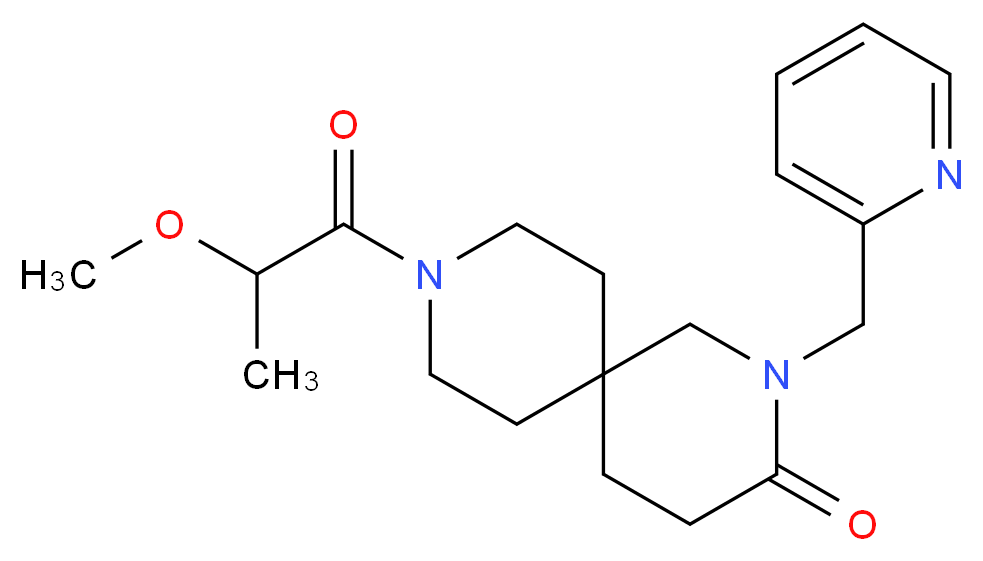 9-(2-methoxypropanoyl)-2-(pyridin-2-ylmethyl)-2,9-diazaspiro[5.5]undecan-3-one_分子结构_CAS_)