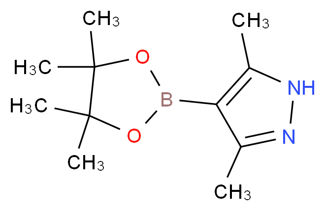 3,5-dimethyl-4-(tetramethyl-1,3,2-dioxaborolan-2-yl)-1H-pyrazole_分子结构_CAS_857530-80-4