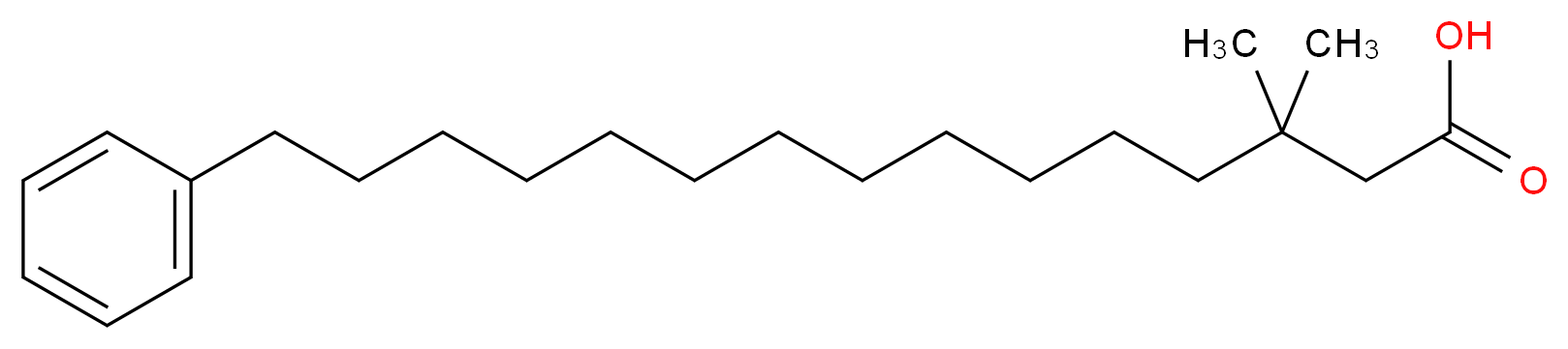 15-Phenyl-3,3-dimethyl-pentadecanoic acid_分子结构_CAS_104426-54-2)