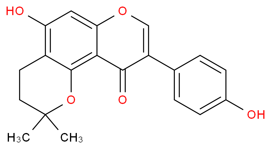 8-hydroxy-13-(4-hydroxyphenyl)-4,4-dimethyl-3,11-dioxatricyclo[8.4.0.0<sup>2</sup>,<sup>7</sup>]tetradeca-1,7,9,12-tetraen-14-one_分子结构_CAS_65388-03-6