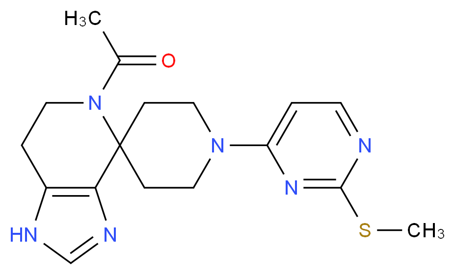 5-acetyl-1'-[2-(methylthio)pyrimidin-4-yl]-1,5,6,7-tetrahydrospiro[imidazo[4,5-c]pyridine-4,4'-piperidine]_分子结构_CAS_)