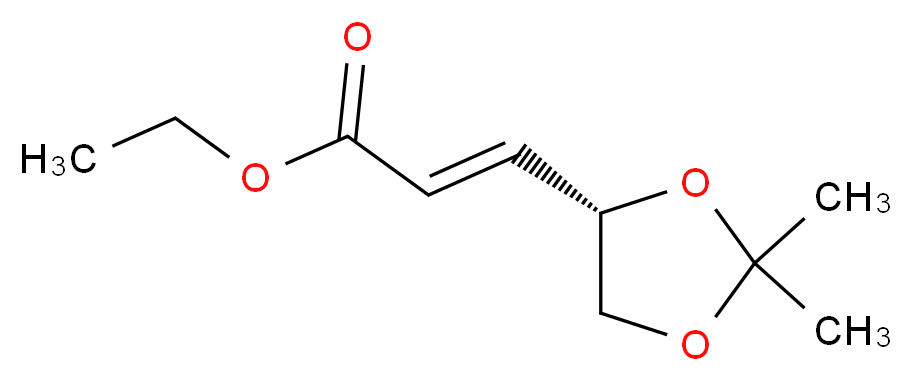 (S)-(+)-3-(2,2-二甲基-1,3-二氧杂环戊烷-4-基)-2-丙烯酸乙酯，主要为反式_分子结构_CAS_64520-58-7)
