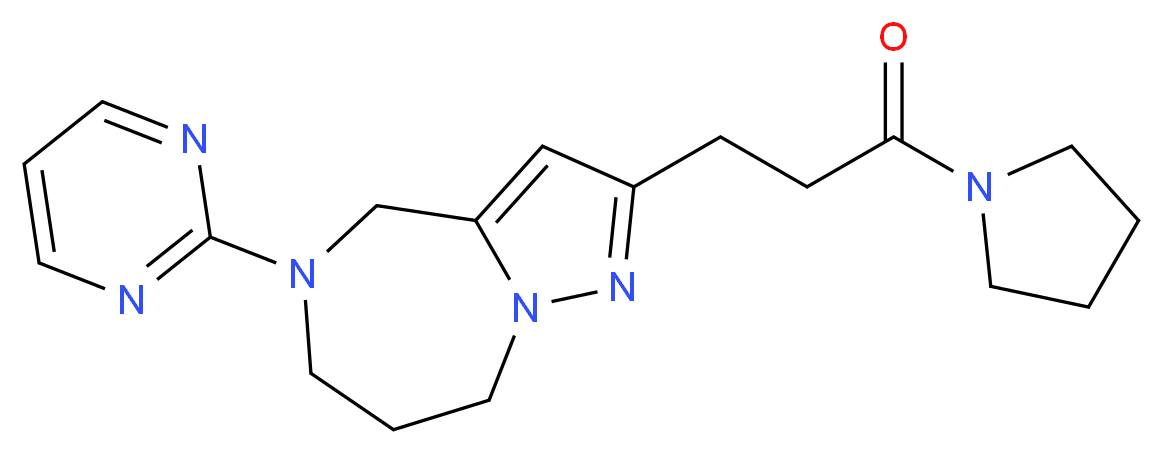 2-[3-oxo-3-(1-pyrrolidinyl)propyl]-5-(2-pyrimidinyl)-5,6,7,8-tetrahydro-4H-pyrazolo[1,5-a][1,4]diazepine_分子结构_CAS_)