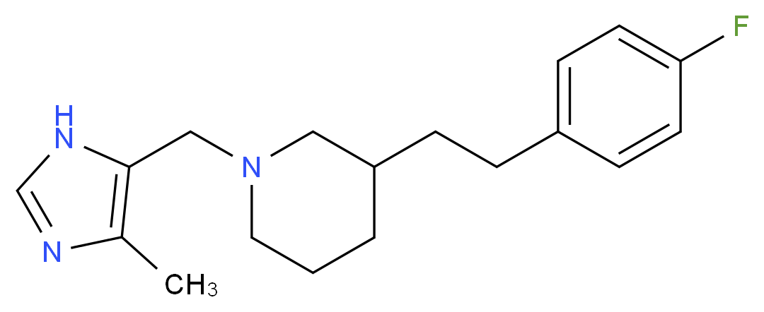 3-[2-(4-fluorophenyl)ethyl]-1-[(4-methyl-1H-imidazol-5-yl)methyl]piperidine_分子结构_CAS_)
